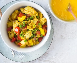 Makkelijke Mango Curry met Kip & Doperwtjes