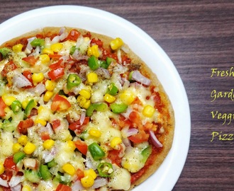Garden veggie Pizza | Veg whole wheat Pizza | Cheese veg pizza | Homemade pizza
