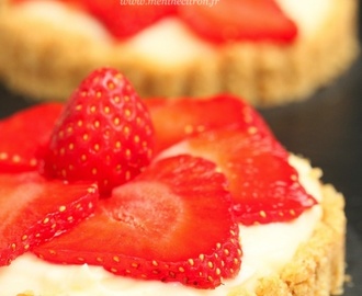 Mini cheesecake sans cuisson au lemon curd façon tartelettes aux fraises Mara des bois