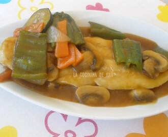 Merluza en salsa wok (Oriental)