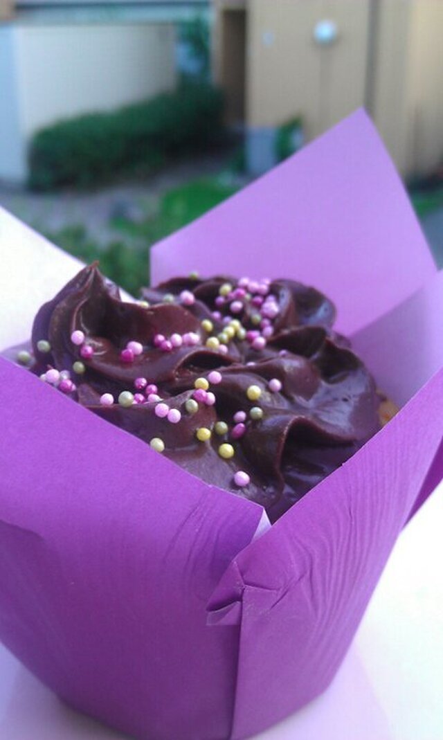 Vanilla cupcake med sjokolade frosting