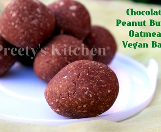 Chocolate Peanut Butter Oatmeal Vegan Balls {Clean Eating} / No Bake Recipe