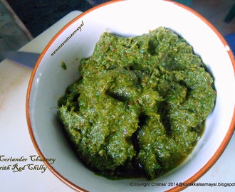 Coriander Chutney with Red Chilly