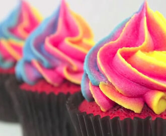 Cupcakes arco iris perfectos en 5 minutos