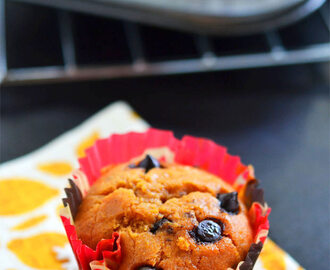 Eggless Papaya Chocolate Chip Muffins Recipe | Vegan Papaya Muffins Recipe