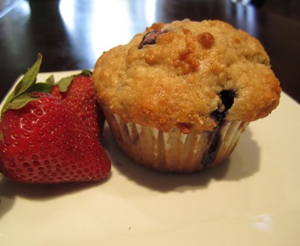 Blueberry Oatmeal Muffins with Lemon