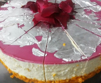 No-Bake Motichoor Ladoo Cheese Cake And a hint of Roses-Vegetarian  Fusion Dessert and Inspirations Get Set for Valentines