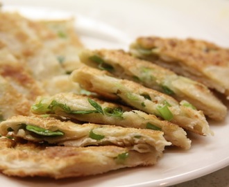 Scallion Pancakes with soy ginger dipping sauce