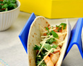 Shrimp Scampi Tacos with Kale Slaw