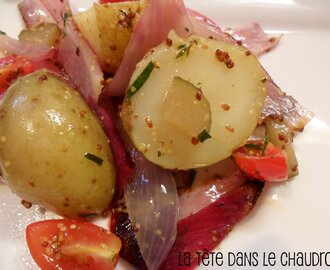 Salade de pommes de terre grelots aux oignons rôtis