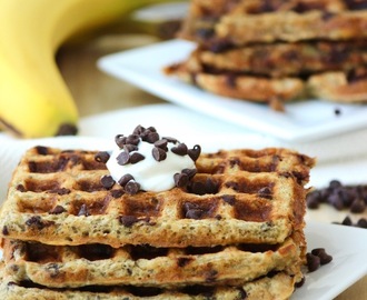 Flourless Banana Chocolate Chip Waffles