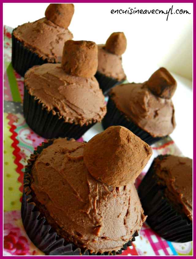 Cupcakes chocolat noir et truffe au chocolat