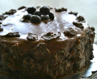 Dark Chocolate cake with Chocolate Cream Cheese frosting | 2'nd Blog Anniversary