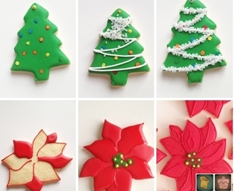 Galletas decoradas típicas de Navidad: Posentias, árbol de Navidad con espumillón