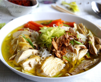 Sopa de pollo con noodles estilo Thai {Cocina fusión}