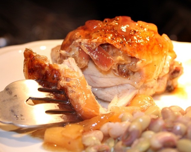 Apple and Goat Cheese Stuffed Chicken Thighs