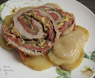 Lomo de cerdo asado y relleno para Navidad – Stuffed pork roast