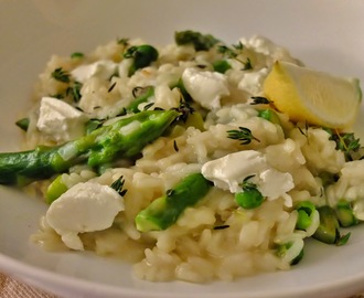 Risotto de espargos e queijo de cabra | Risotto with asparagus and goat cheese