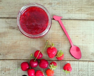 Confiture cerises - fraises au Cook Expert ou pas (Strawberry and cherry jam)