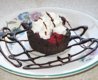 Flourless Chocolate Raspberry Cakes