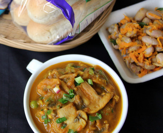 Mushroom Pav Bhaji Recipe - Vegetable curry recipe - Vegetable Gravy Recipe - Famous Indian Street food