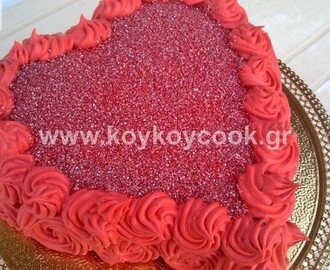 Red Velvet cake- Καρδιά, από την εξαιρετική Ρένα Κώστογλου και το koykoycook.gr!