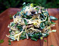 Zucchini and Kelp Pasta in Mushroom & Spinach Cheeze Sauce