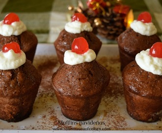 Muffins de chocolate y fruta macerada
