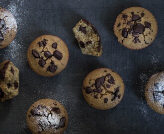 Supersaftige muffins med sjokoladebiter