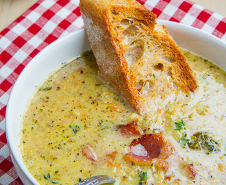 Roasted Broccoli and Cheddar Soup
