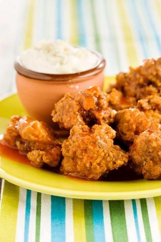 Buffalo Chicken Livers with a Blue Cheese Dipping Sauce Recipe.