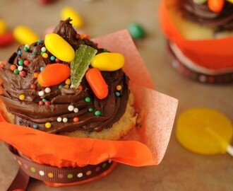 Cupcake con Chips de Chocolate y Frambuesas