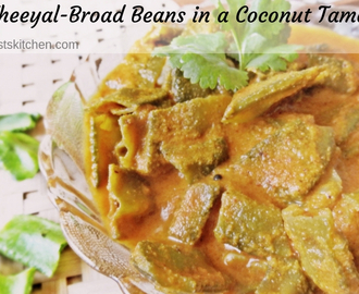 Avarakka Theeyal-Broad Beans in a Coconut Tamarind Sauce