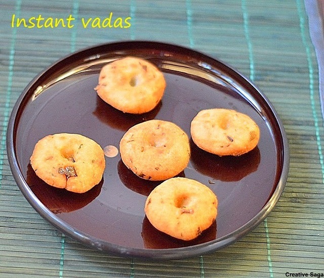 Instant rice flour vadais - Indian deep fried snacks