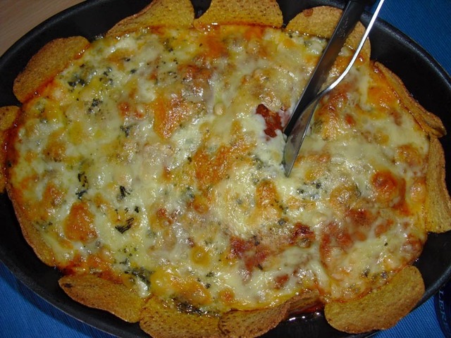 Blue Cheese gratinert nacho form