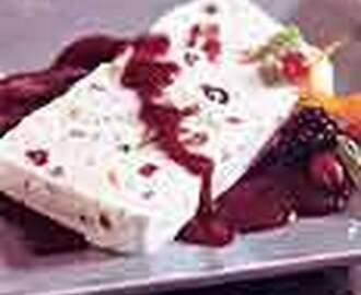Ginger, Fig, and Cranberry Semifreddo with Blackberry Sauce
