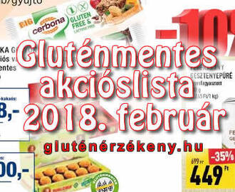 Gluténmentes akciós lista 2018 február