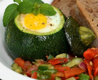 Eight-Ball Zucchini With Eggs Baked Inside
