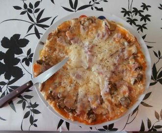 Pizza com Queijo, Fiambre, e Cogumelos| Receita Bimby - Thermomix