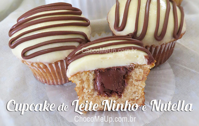 Cupcake de Leite Ninho e Nutella