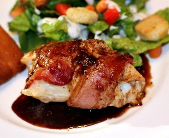 Jalapeno and Goat Cheese Stuffed Chicken Breast with Fig Balsamic Sauce