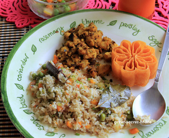 Coconut Milk Veg Biryani Recipe - Thengai Paal Biryani - Simple one pot meal recipe