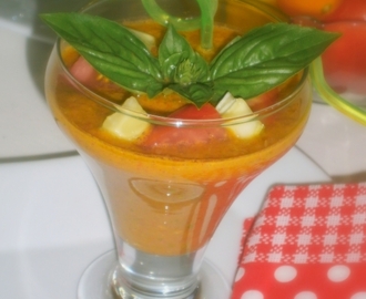 gaspacho tomate concombre basilic et pourpier (soupe froide)