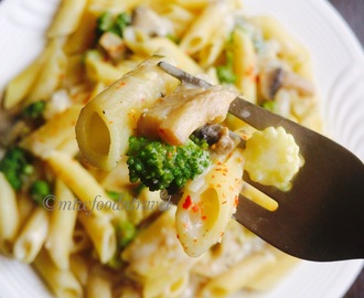 PENNE PASTA IN HEALTHY WHITE SAUCE WITH LEMON BASIL - EAT WITHOUT GUILT