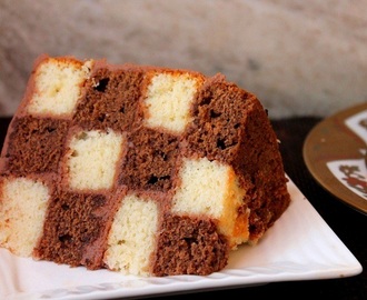 Checkerboard Cake Recipe / Vanilla & Chocolate Checkerboard Cake Recipe