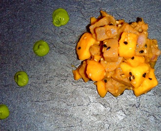 Tartar de tonyina amb mango  - Tartar de atún con mango