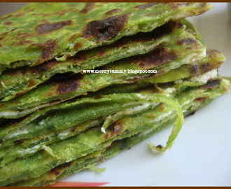 Mint Palak Paneer Paratha/ Spinach Cottage Cheese Bread