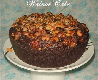Eggless Chocolate Walnut Cake / Inside-out walnut brownie-cake | For his 6 months