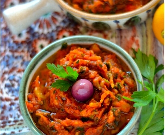 Zaalouk dip d’aubergine à la marocaine