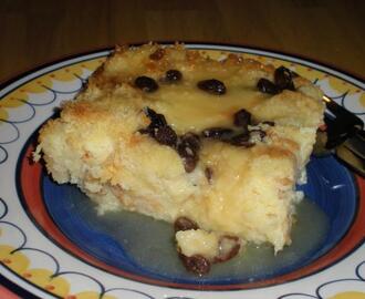 Mulate's Homemade Bread Pudding With Butter Rum Sauce